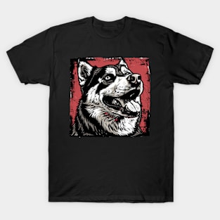 Retro Art Alaskan Malamute Dog Lover T-Shirt